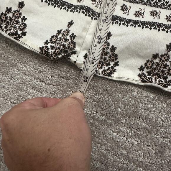 Anthropologie Dress Womens 16 White Black Sleeveless A-Line Midi Floral Zip Back - Picture 10 of 10